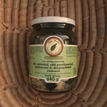   Bio Zöldhasúak  - savanyúság cukkini, zöld paradicsom, patiszon,almapaprika 720ml 