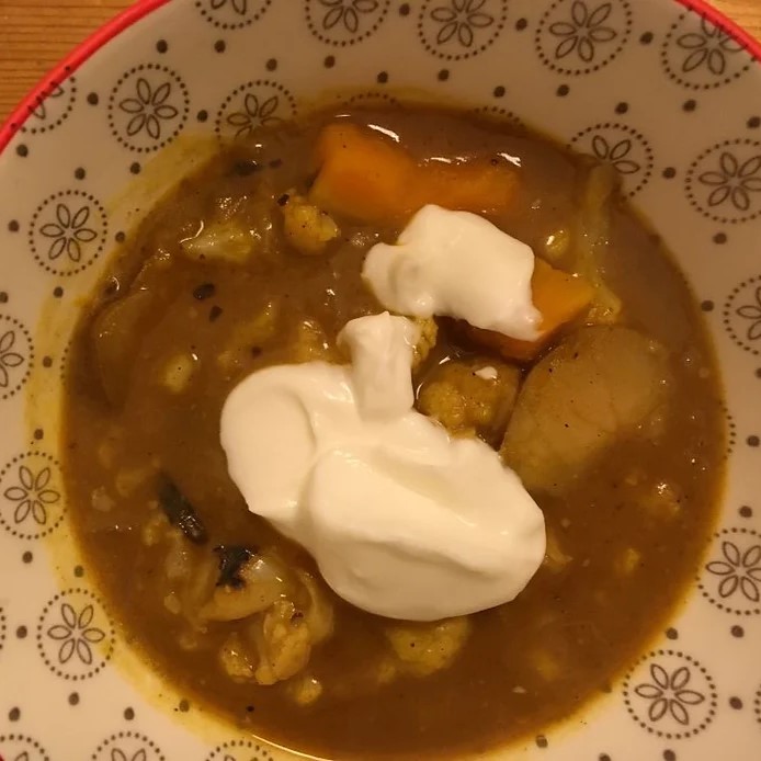 Spicy Cauliflower Stew with Hokkaido Pumpkin