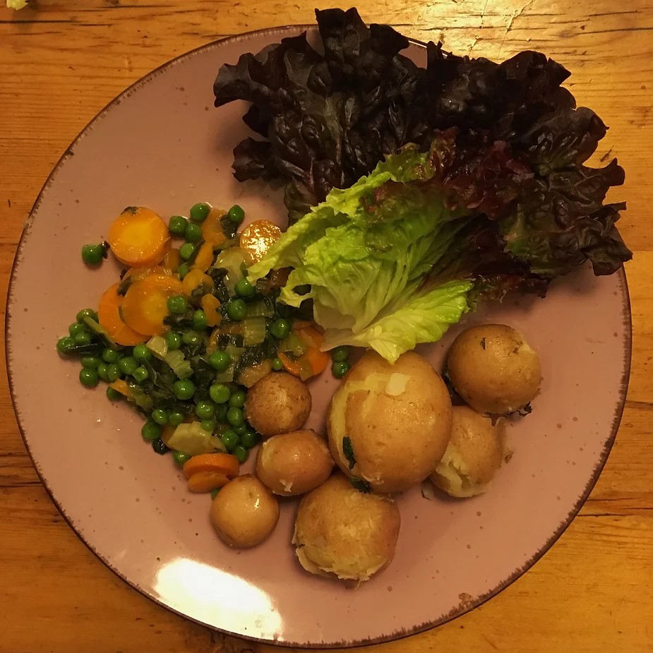 New Potatoes with Green Peas