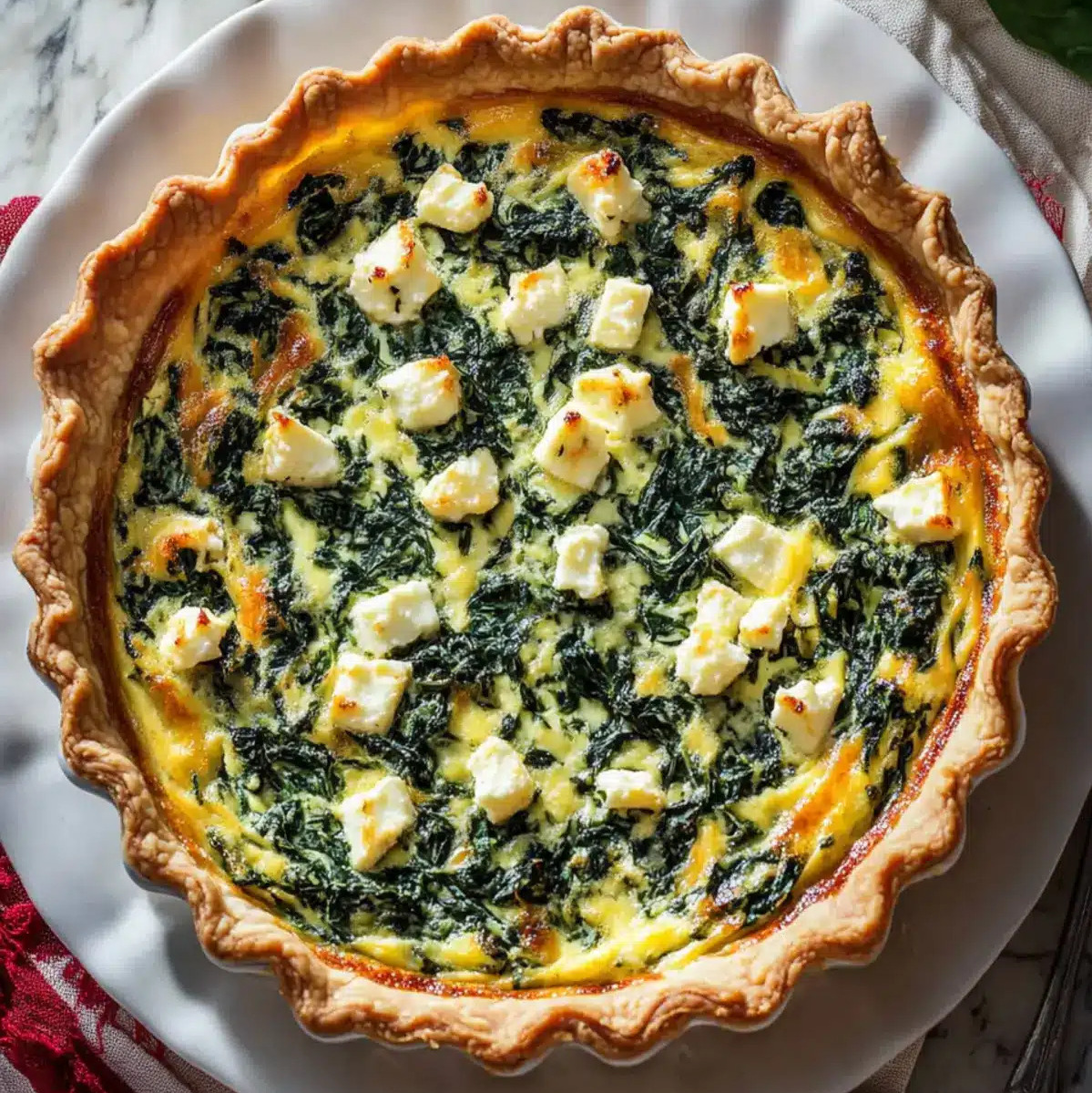 Spenótos-fetás quiche